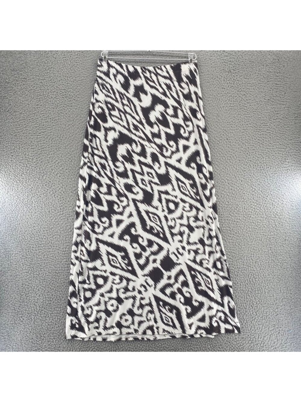 Chicos Skirt Womens 0 US Small Brown Tribal Bi Color Maxi Pull On Stretch Knit
